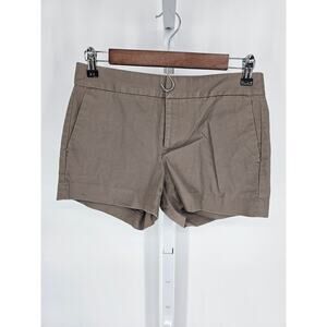 Banana Republic Women's Taupe Mid Rise Chino Zip Up Shorts Size 2